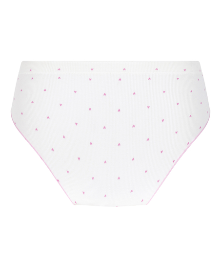 Culotte br&eacute;silienne c&ocirc;tel&eacute;e Renee, Blanc