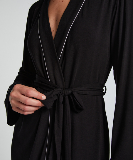 Short Jersey Robe Essentials, Schwarz