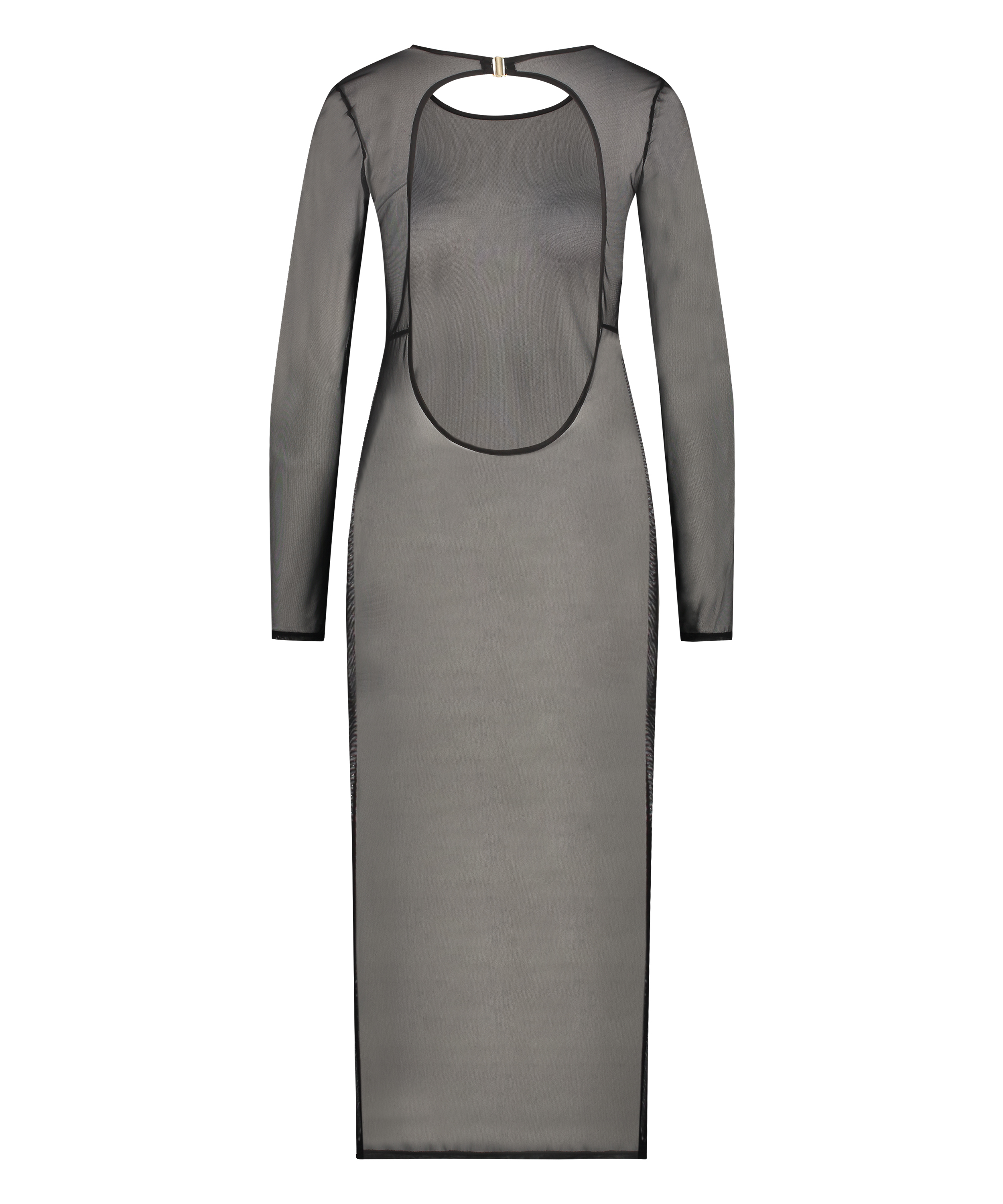 Langes transparentes Kleid, Schwarz, main