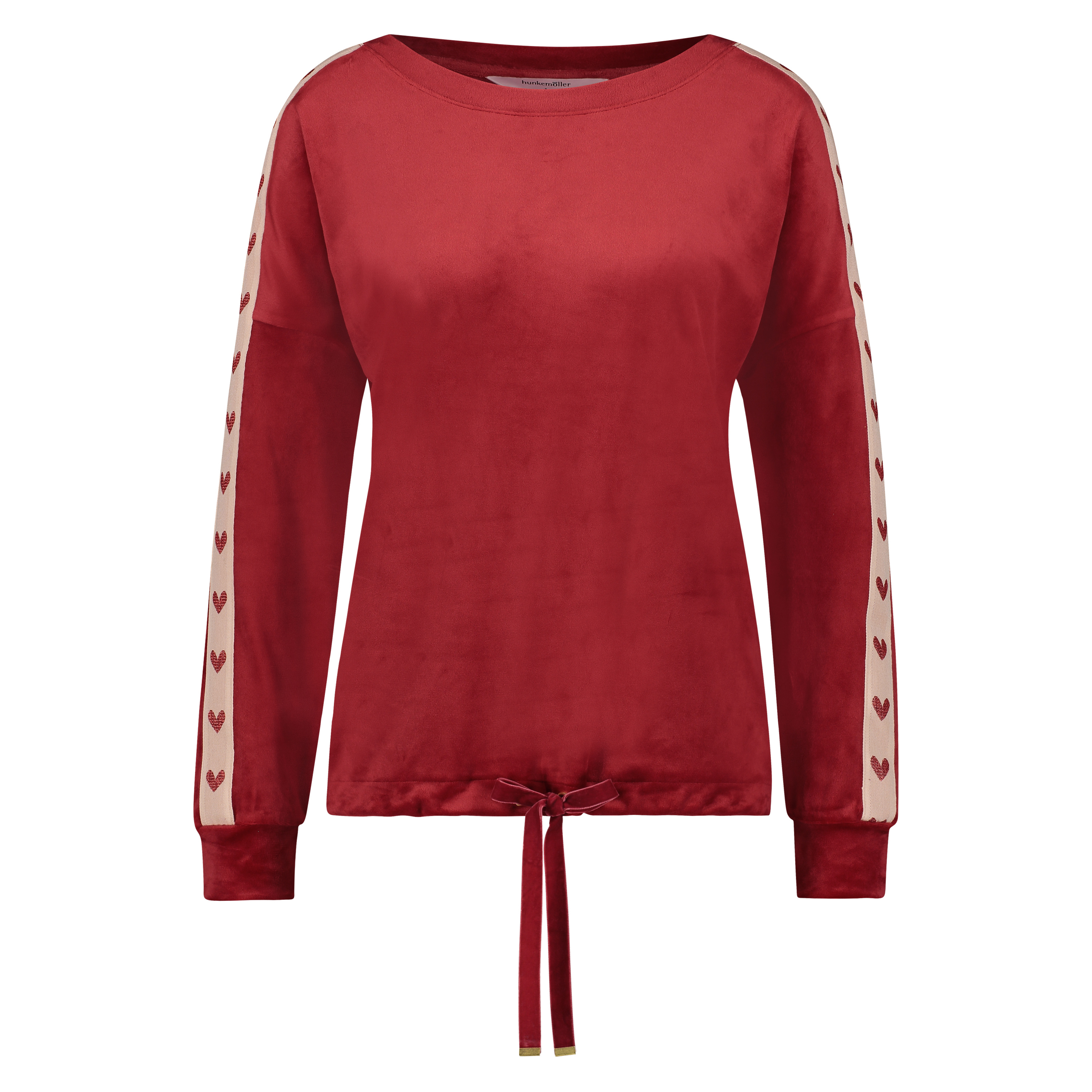 Top aus Velours mit Herzchen-Motiv, Rot, main