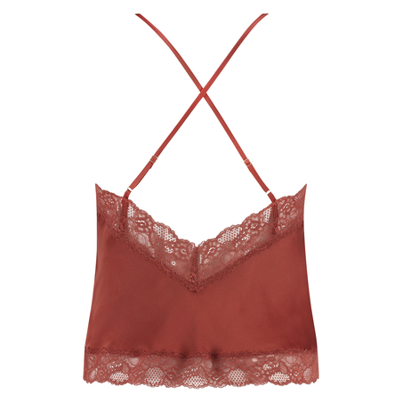 Cami Top Satin Spitze, Rot