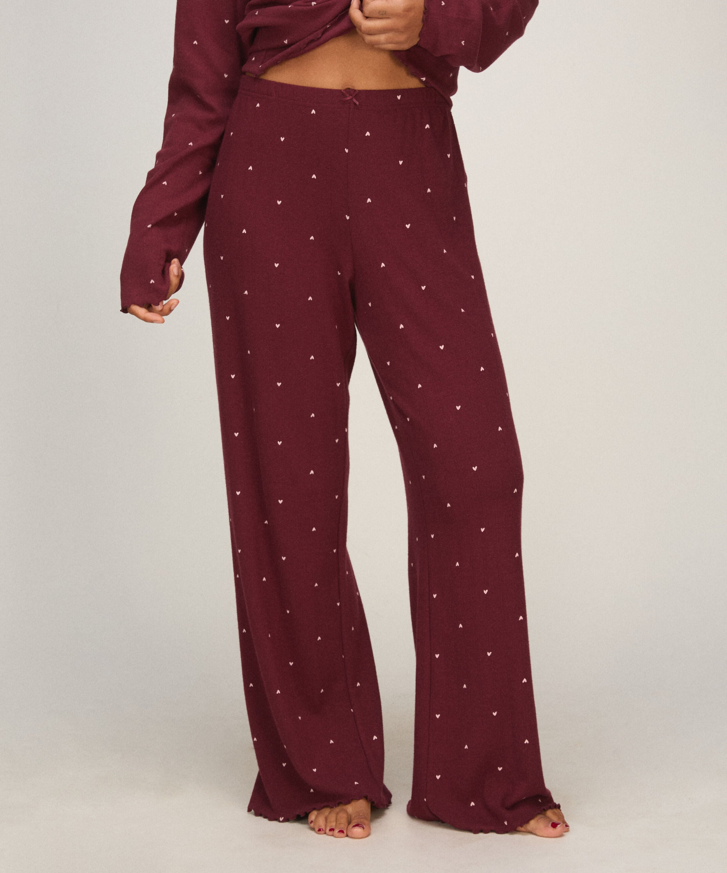 Pantalon de pyjama Loose Pointelle, Violet