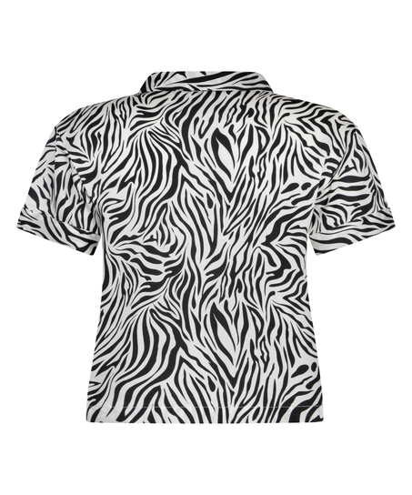 Kurzärmelige Satin-Jacke, Weiß