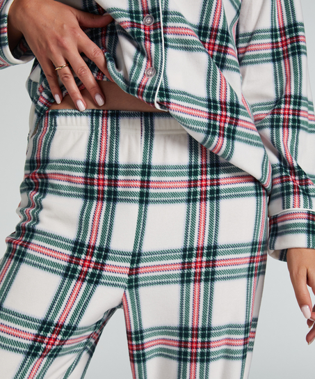 Pyjamaset Fleece, Weiß