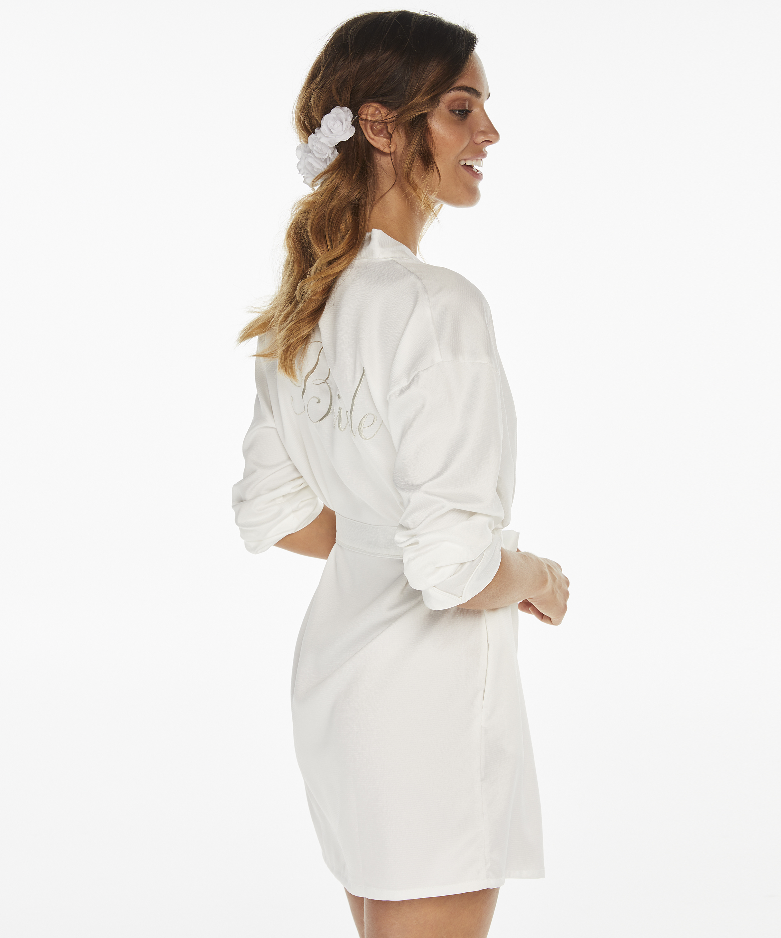 Kimono Satin Bridal, Weiß, main