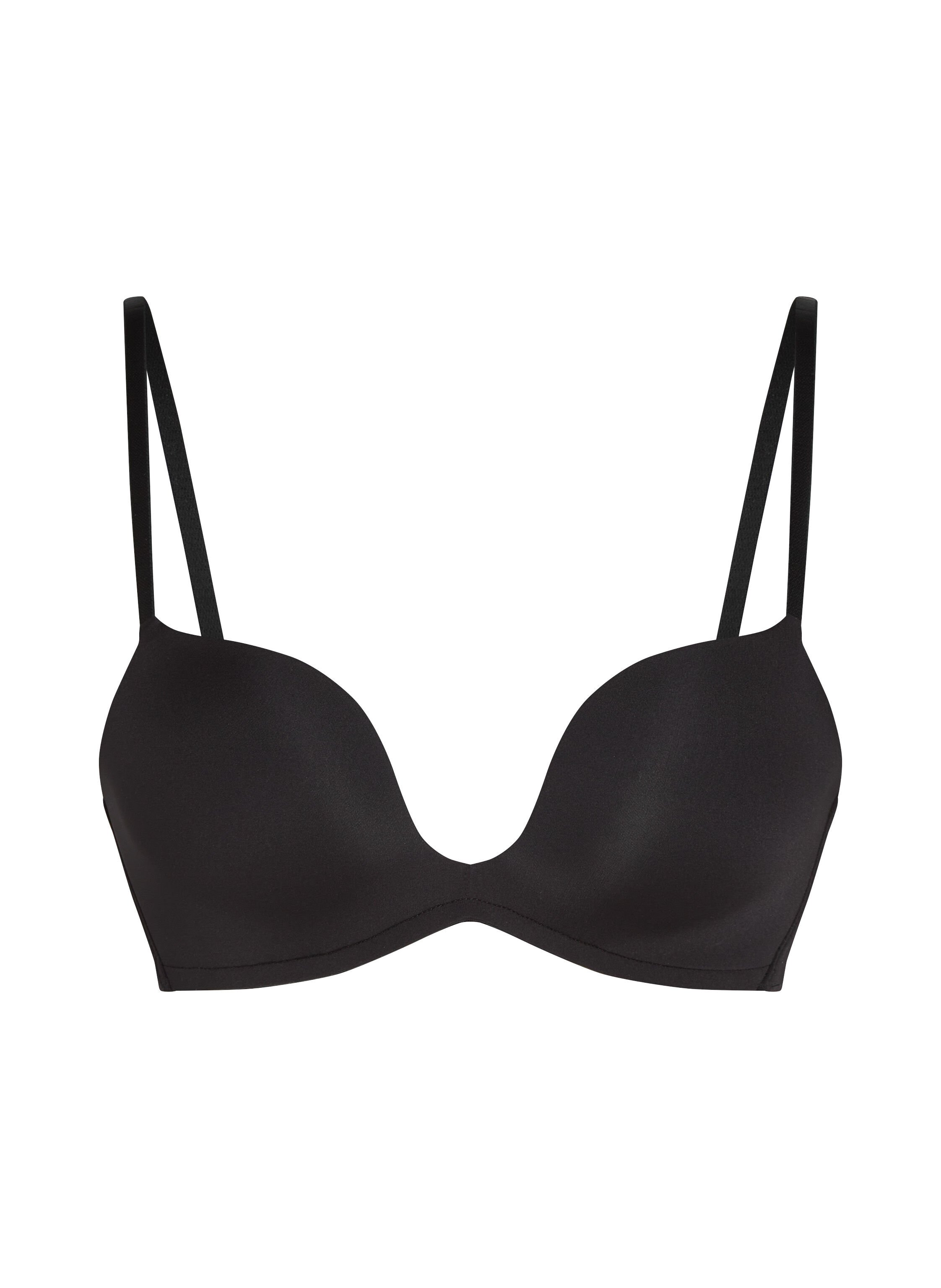 Soutien-gorge &agrave; armatures pr&eacute;form&eacute; push-up Deep-V, Noir