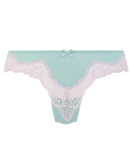 Slip brésilien Lace & Shine, Bleu