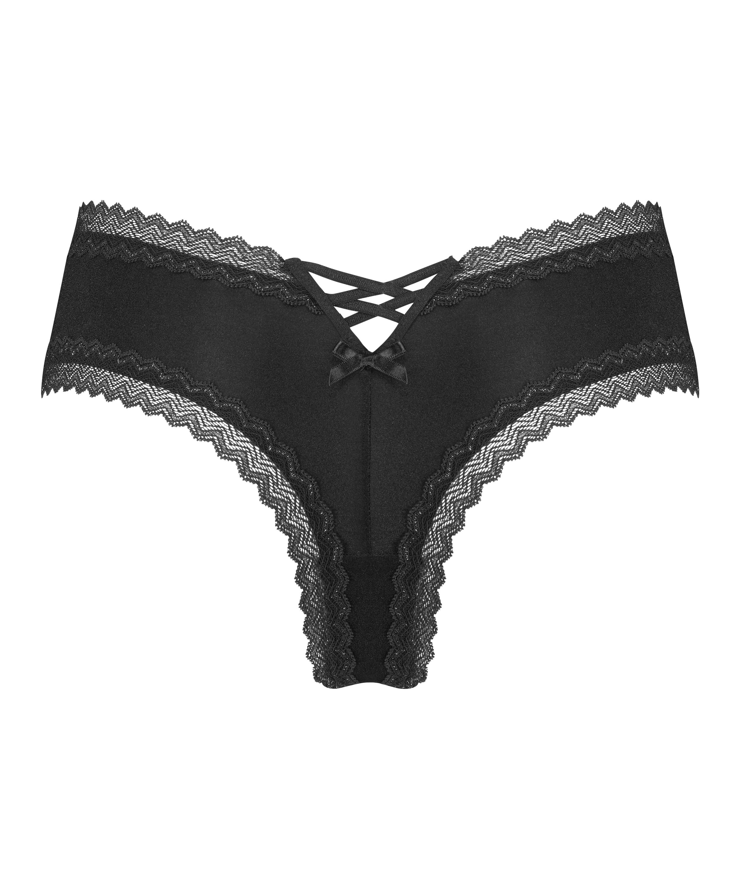 Slip br&eacute;silien V-shape Amaris, Noir, main