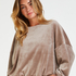 Top Velours Lurex, Marron