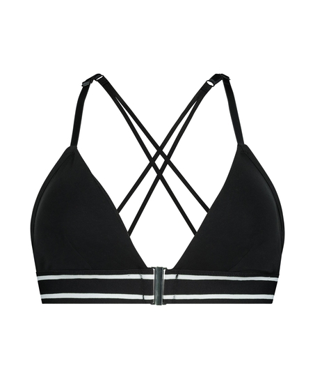 Geformter Triangel-Bralette Casey Baumwolle, Schwarz