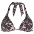 Triangel-Bikinitop mit Animal Print, Schwarz