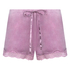 Shorts aus Velours mit Spitze, Lila