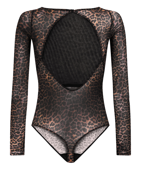 Leopard-Langarmbody Tara, Schwarz