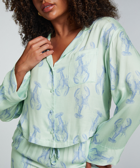 Langarmjacke Satin, Grün