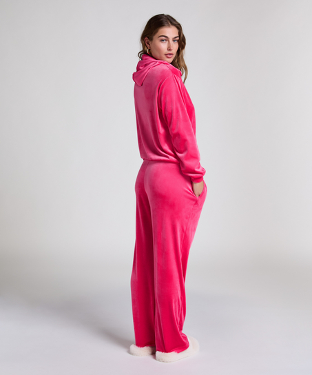Pantalon de pyjama velours, Rose