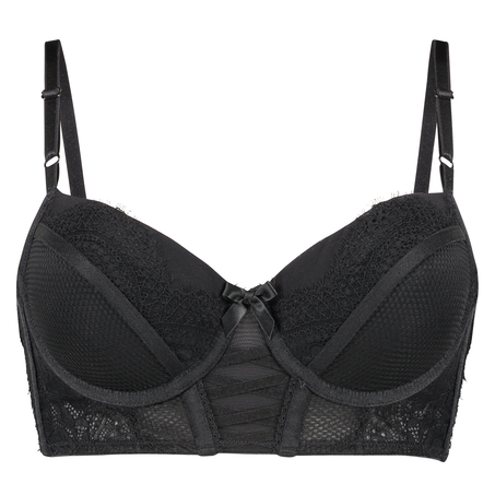 Soutien-gorge à la palangre à armatures préformé Valentina, Noir