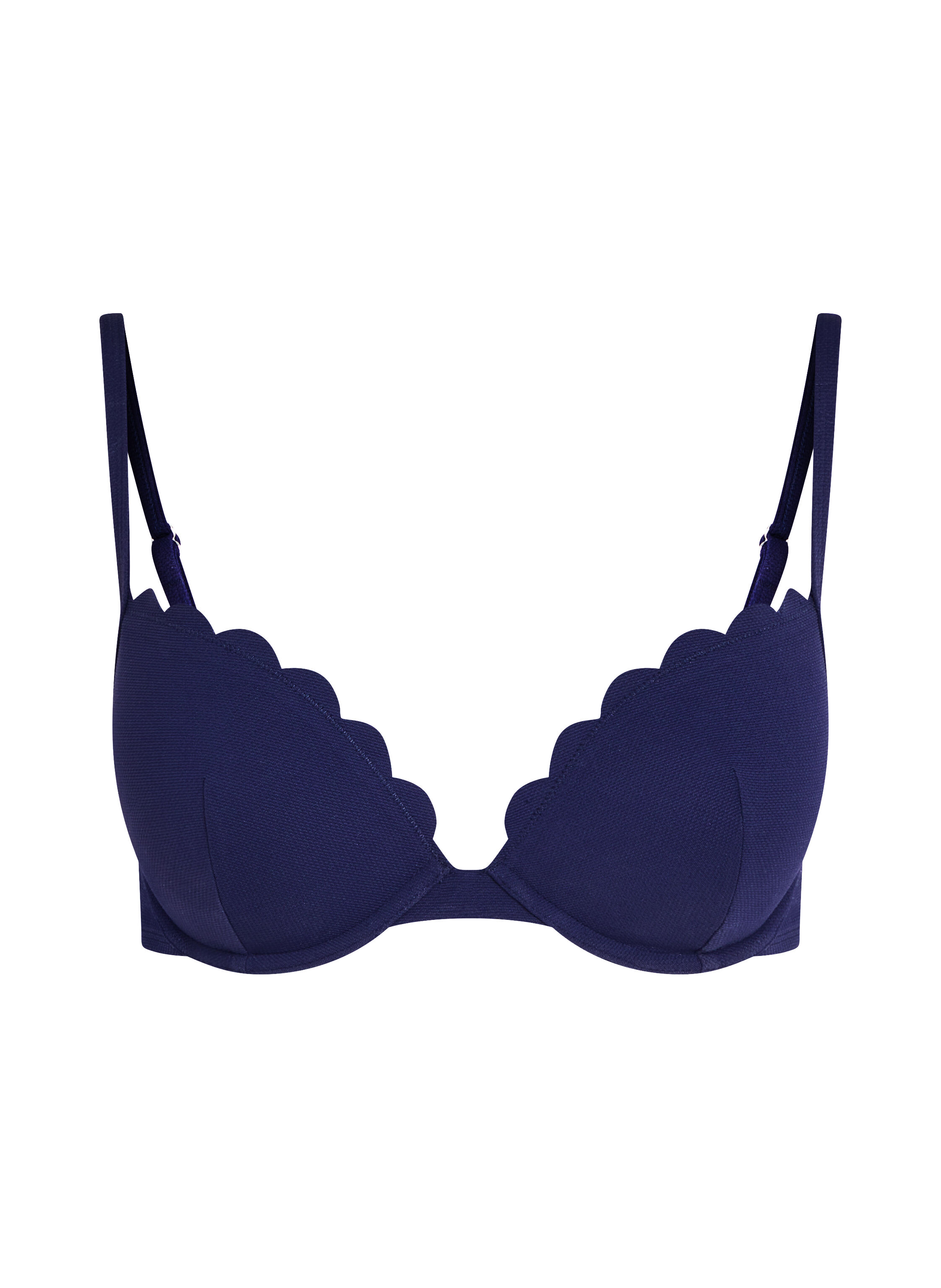 Haut de bikini à armatures à effet push-up préformé Scallop Taille A - E, Bleu