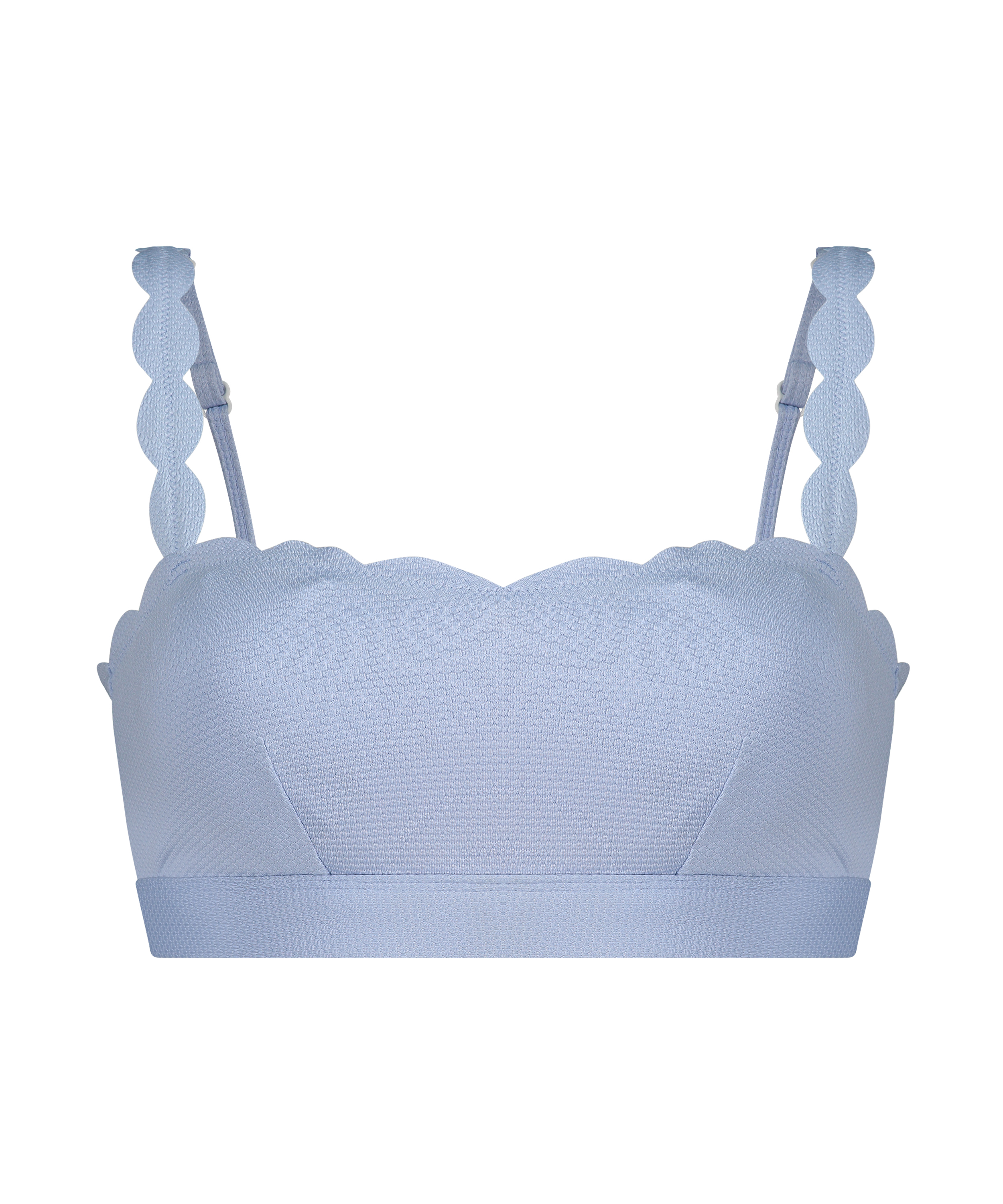 Haut croptop Scallop, Bleu, main