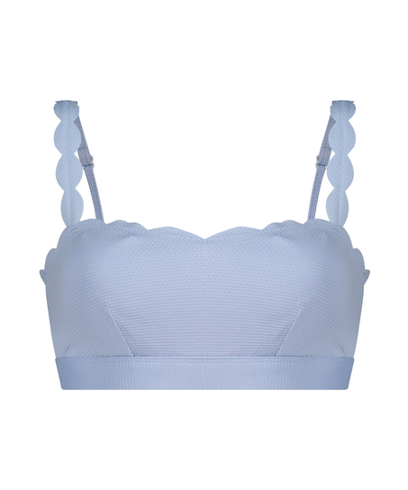 Haut croptop Scallop, Bleu