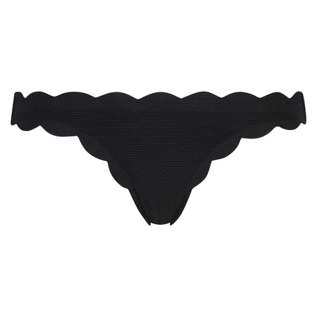 Rio Bikini-Slip mit tiefem Sitz Scallop Glam, Schwarz