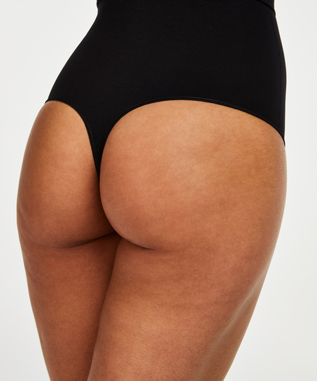 Straffender Taillentanga - Level 2, Schwarz