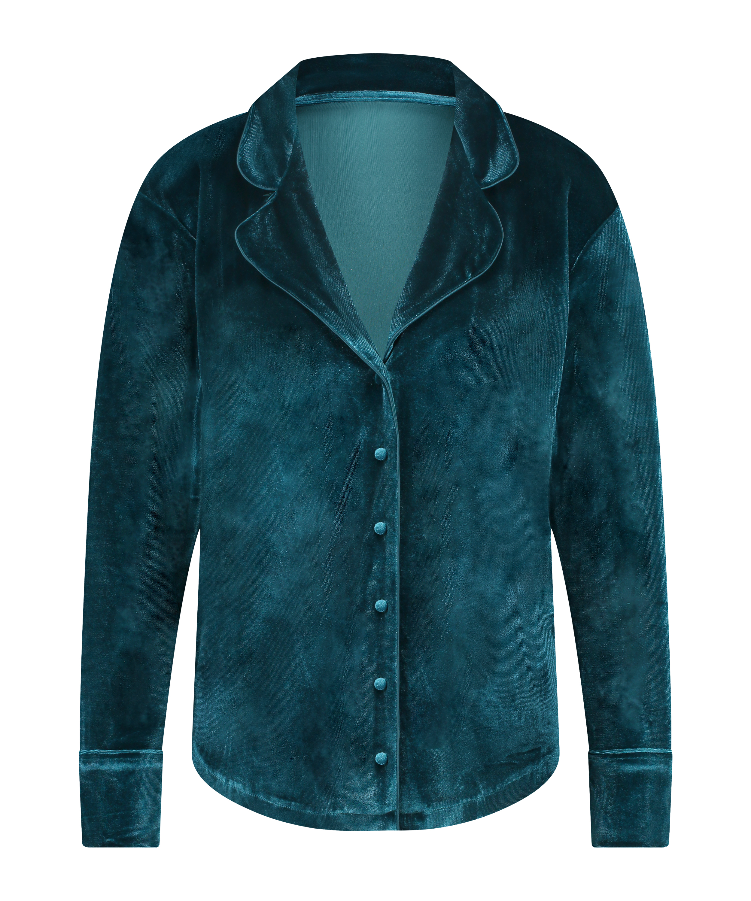 Langarmjacke Velours, Blau, main