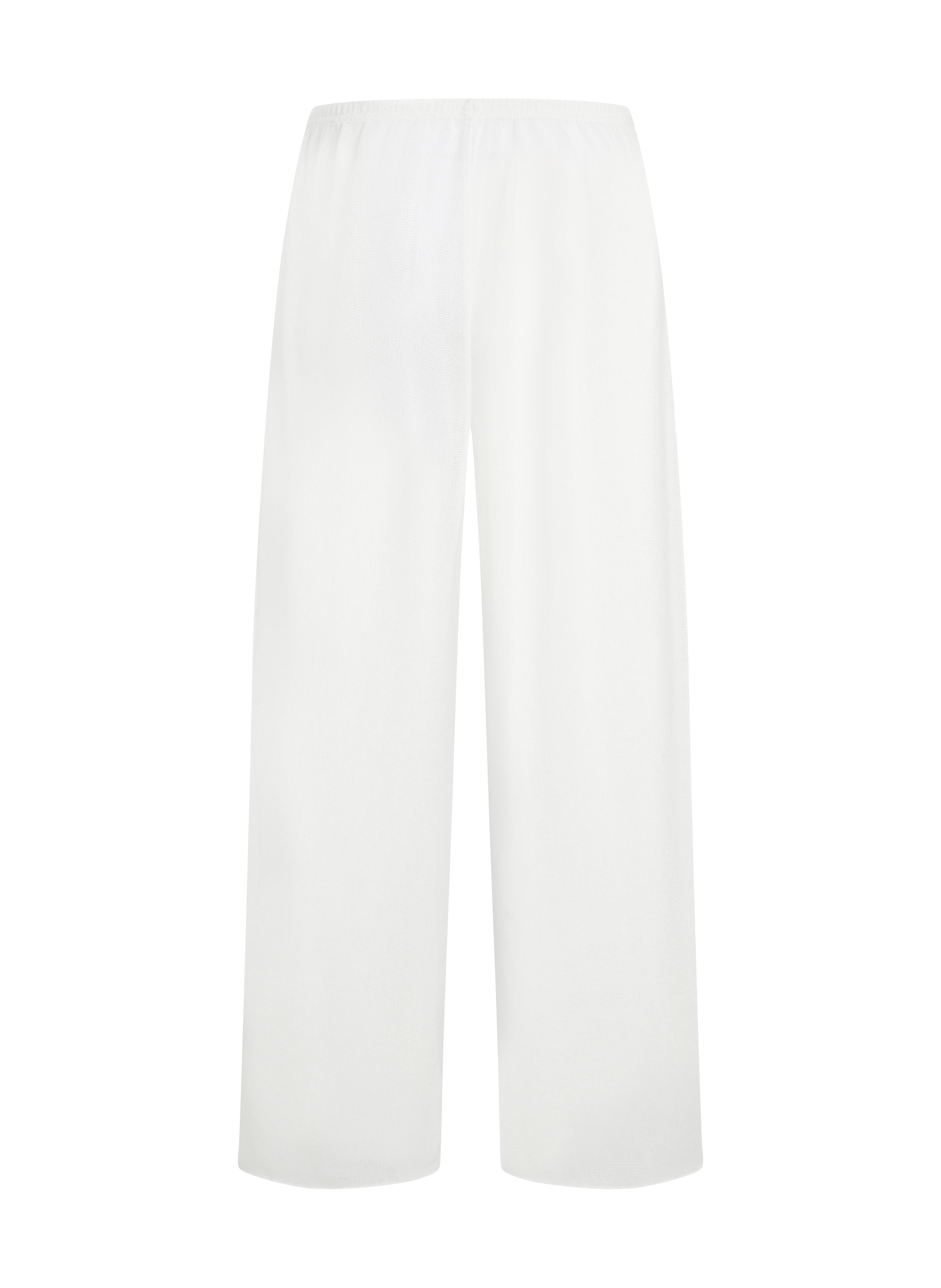 Pantalon de plage en maille, Blanc, main