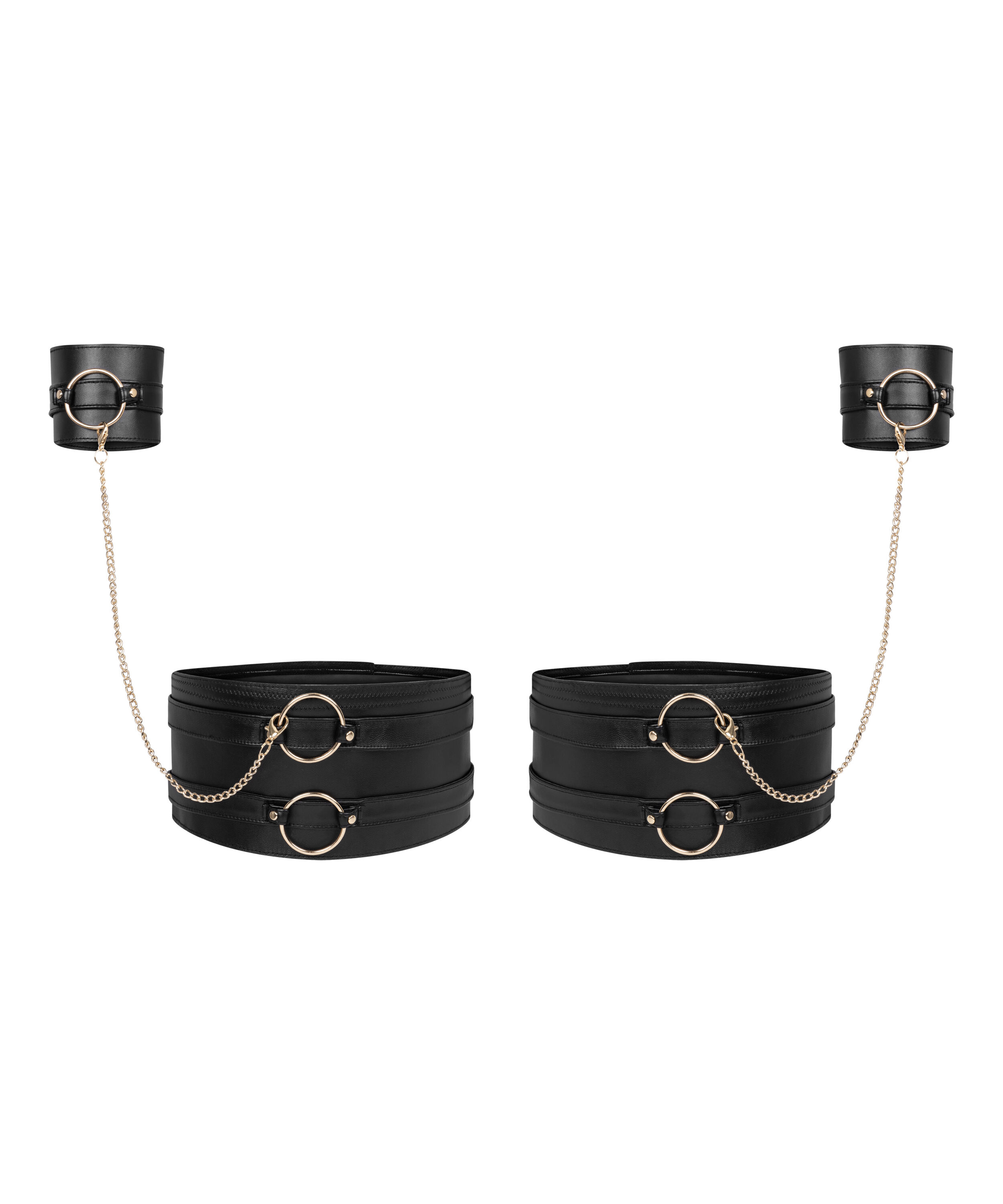 Beinfesseln und Handfesseln, Schwarz