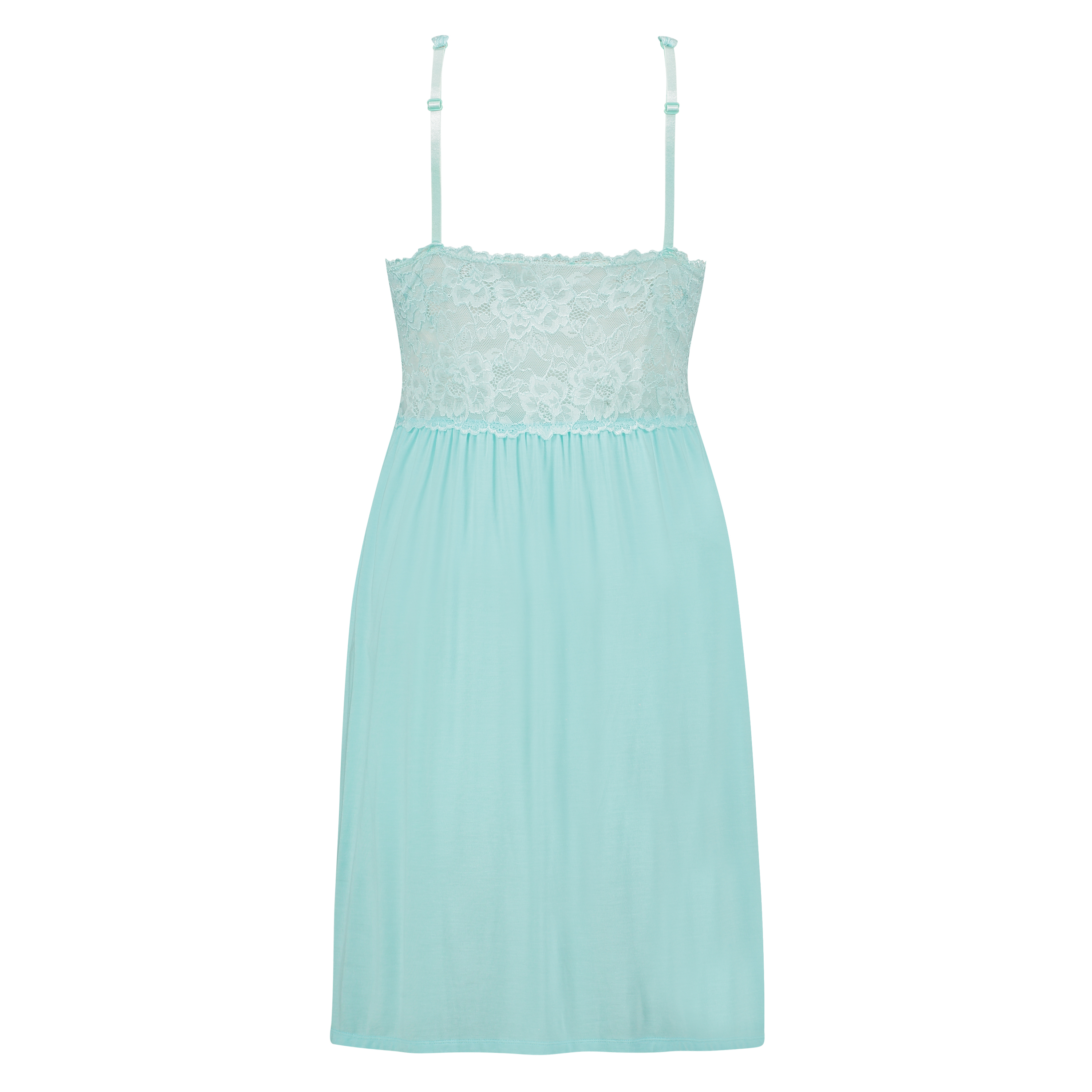 Slipdress Modal Lace mit Spitze, Blau, main
