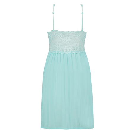 Slipdress Modal Lace mit Spitze, Blau