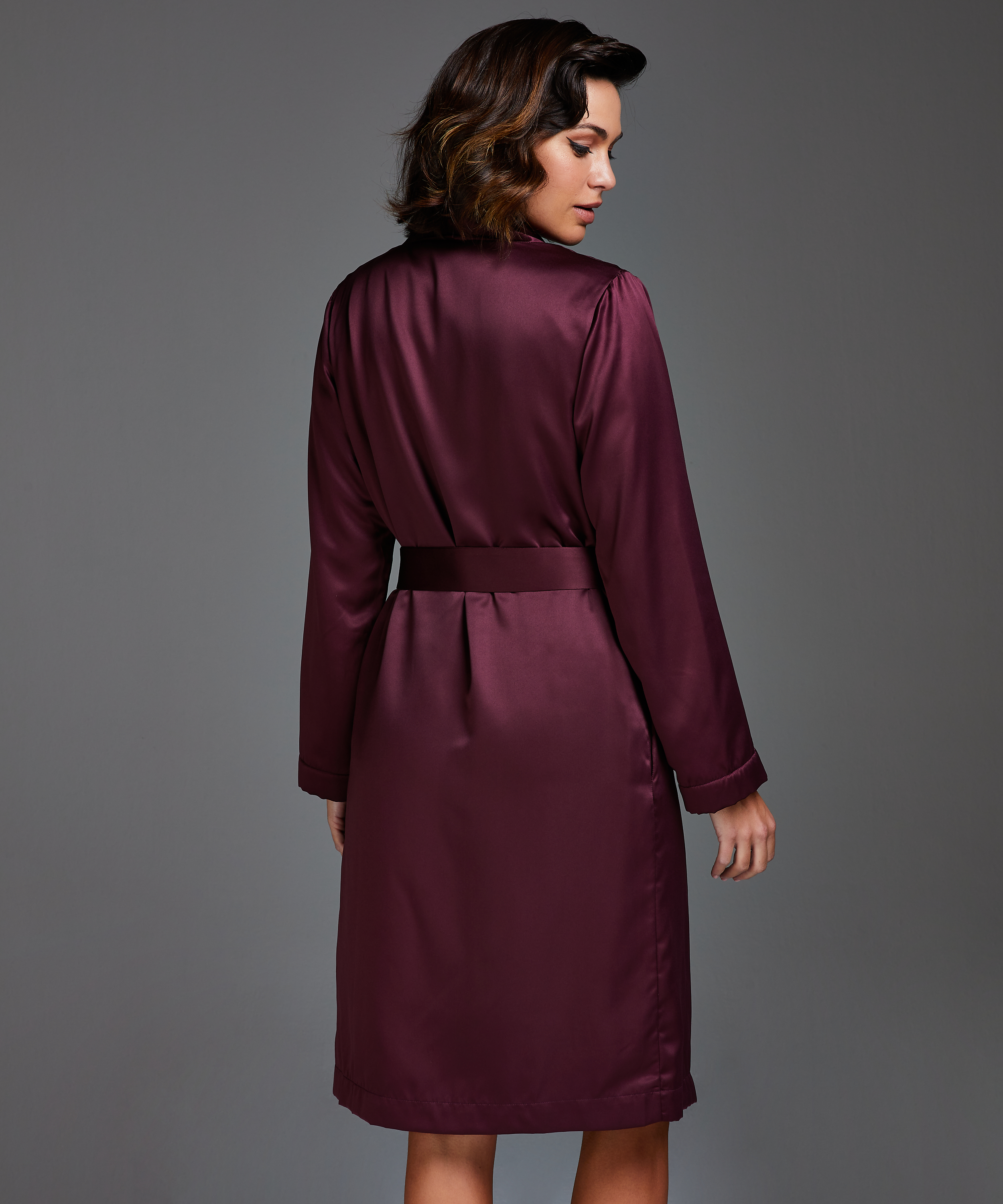 Bademantel Satin Fleece, Lila, main