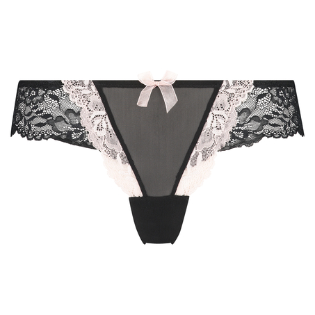 Slip brésilien Crystal, Noir