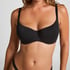 Soutien-gorge à armatures rembourré en coton, Noir