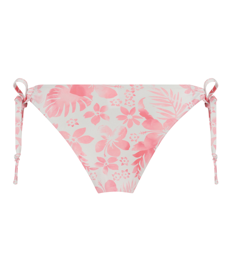 Hoch ausgeschnittener Bikini-Slip Tropical, Wei&szlig;