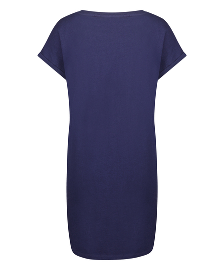 Nachthemd Rundhalsausschnitt, Blau