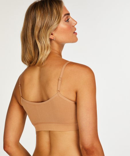 ﻿Strappy Bralette, Beige