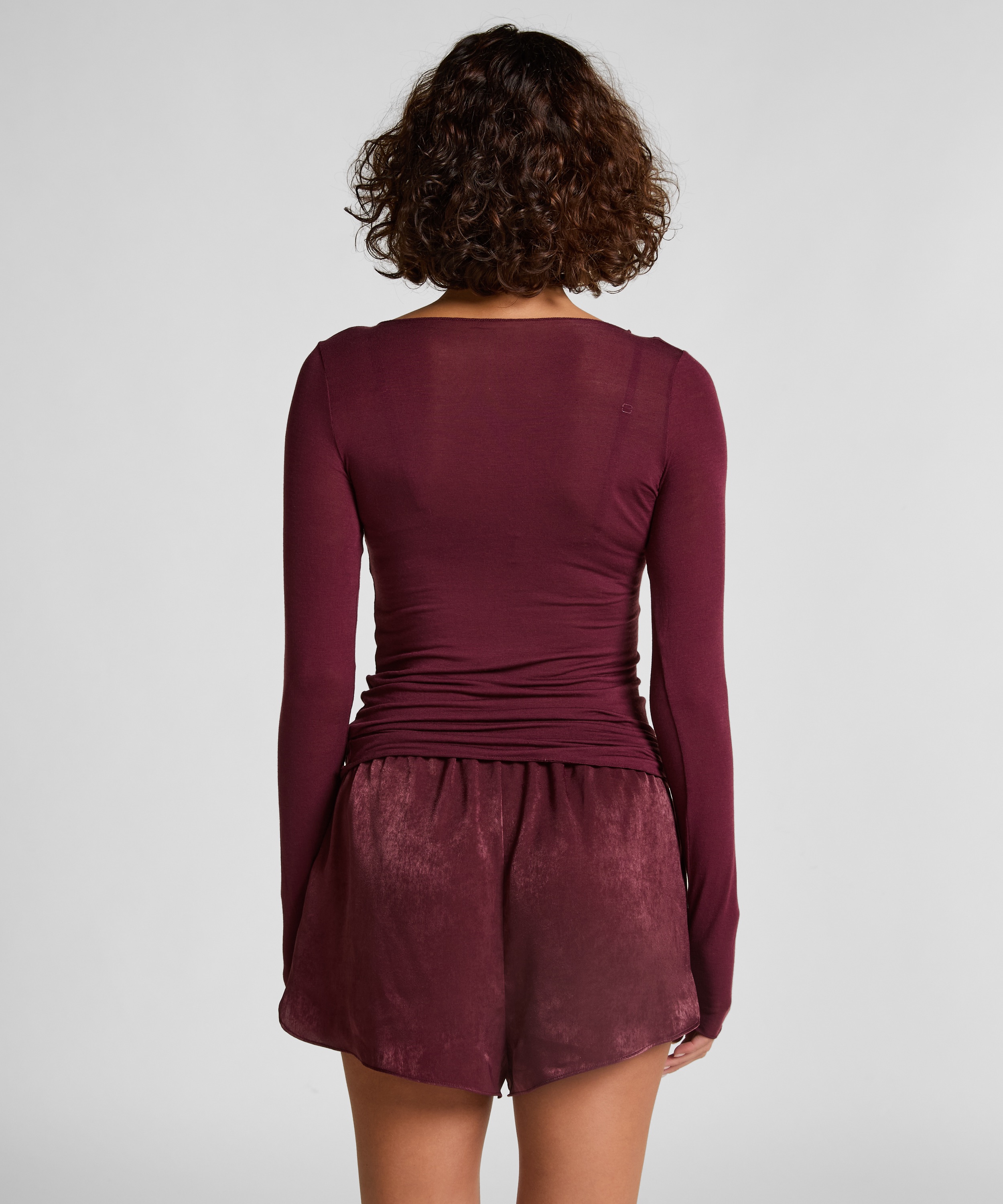 Haut avec cachemire à col bateau super soft, Violet, main