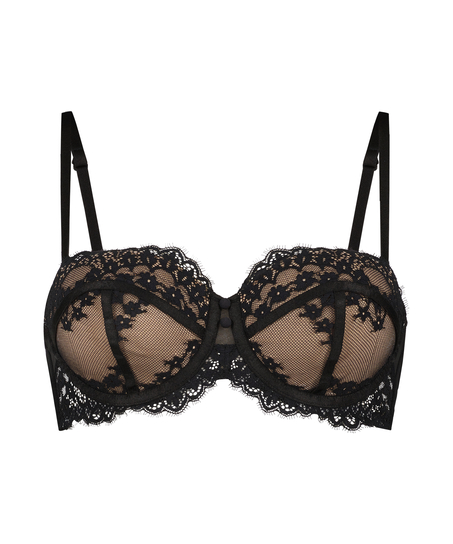 Soutien-gorge à armatures préformé sans bretelles Daisy, Noir
