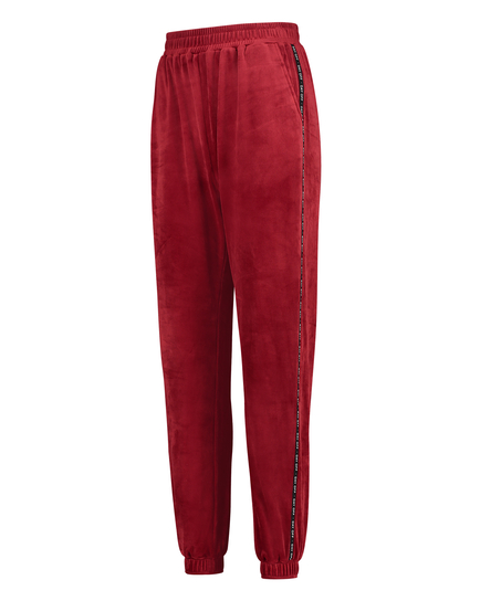 Jogginghose aus Velours Loose Fit, Rot