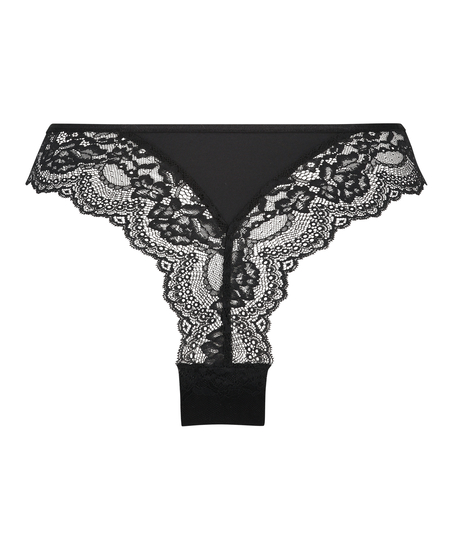Brazilian-Slip mit hohem Beinausschnitt Dora, Schwarz