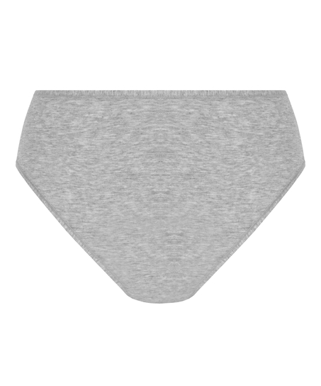 Culotte brésilienne jambe haute coton, Gris