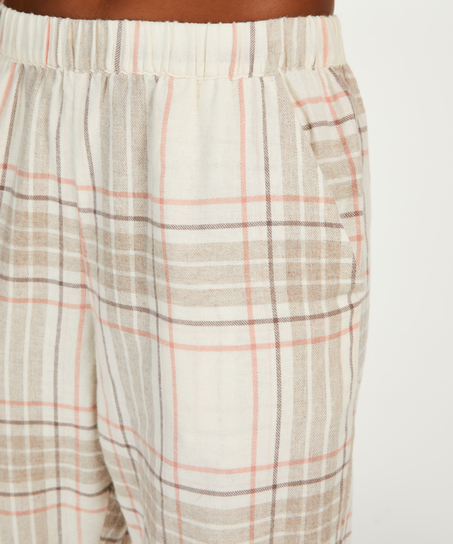 Tall Pyjamahose Twill Check, Grau