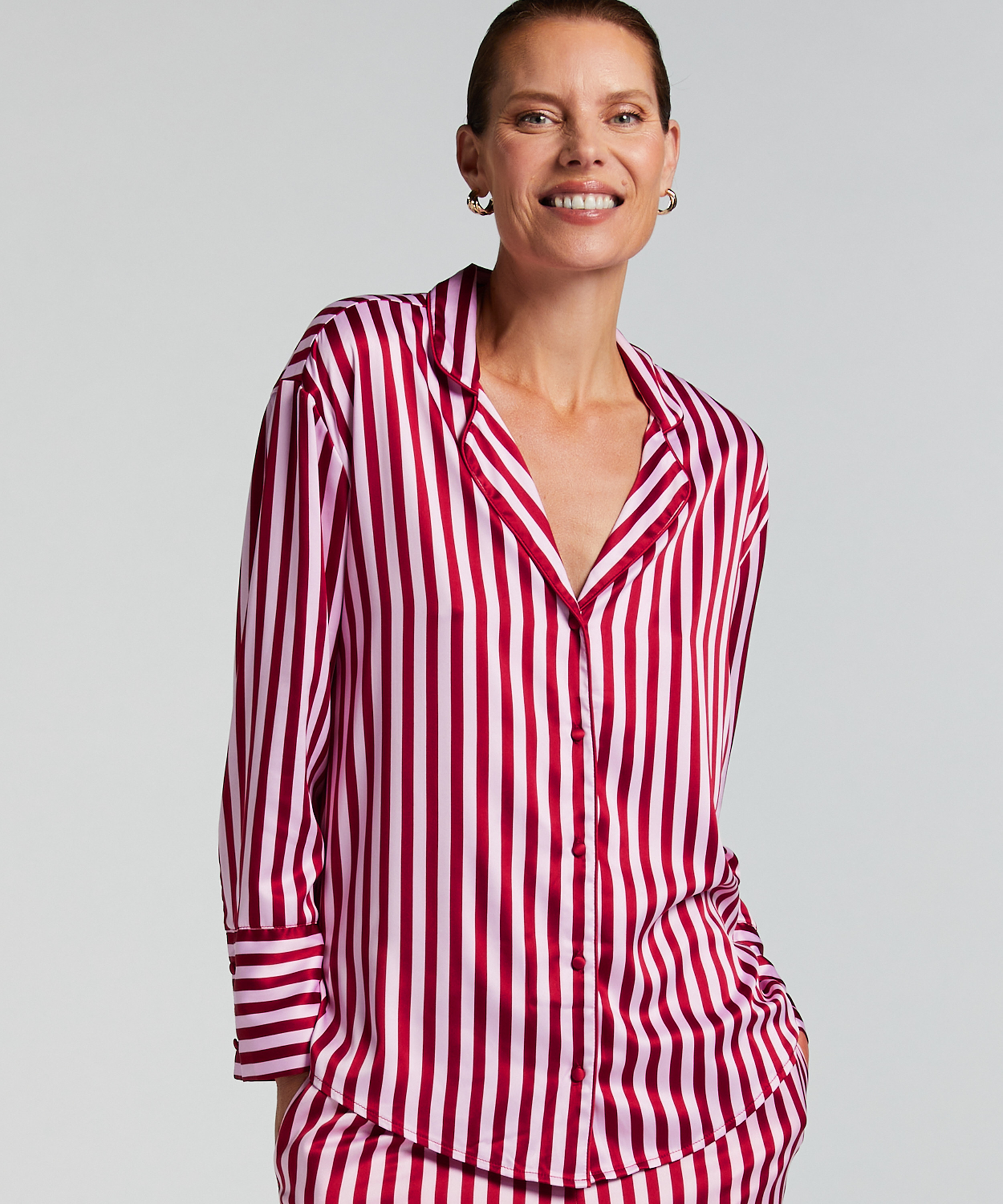 Langarmjacke Satin, Rose, main