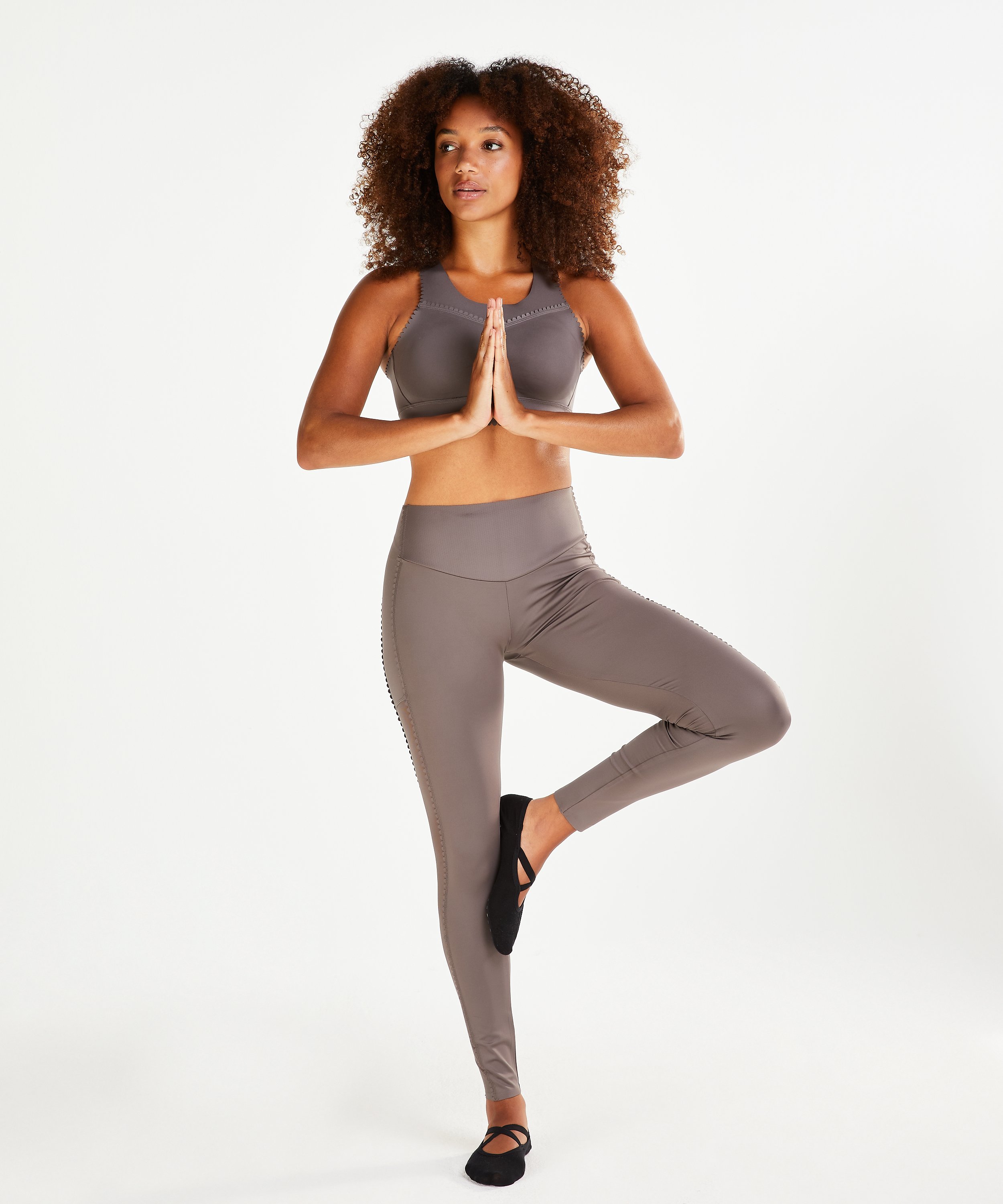 HKMX Sport legging mit hoher Taille Scallop, Grau, main