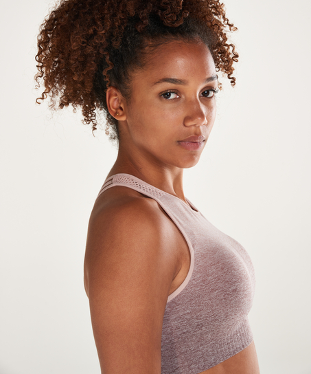 HKMX Sport-BH mit hohem Ausschnitt Level 2 in Ombre-Print, Rose