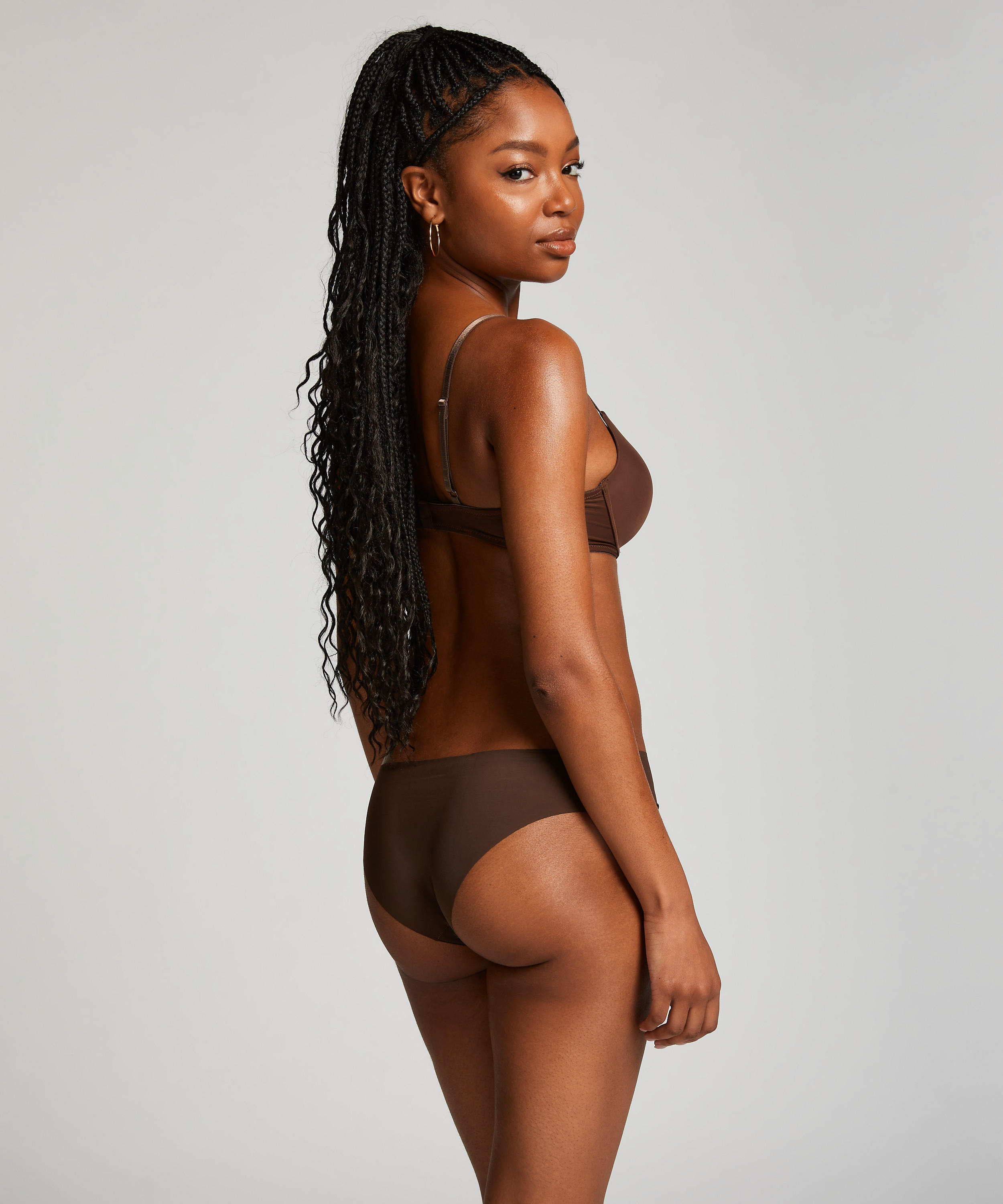 Slip br&eacute;silien Invisible, marron, main