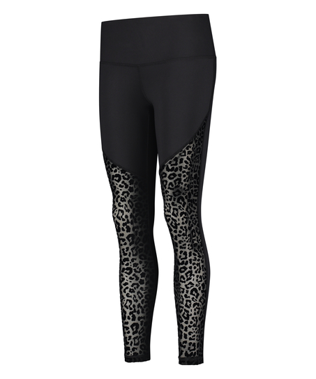 HKMX Sport-Leggings mit hoher Taille Flock, Schwarz