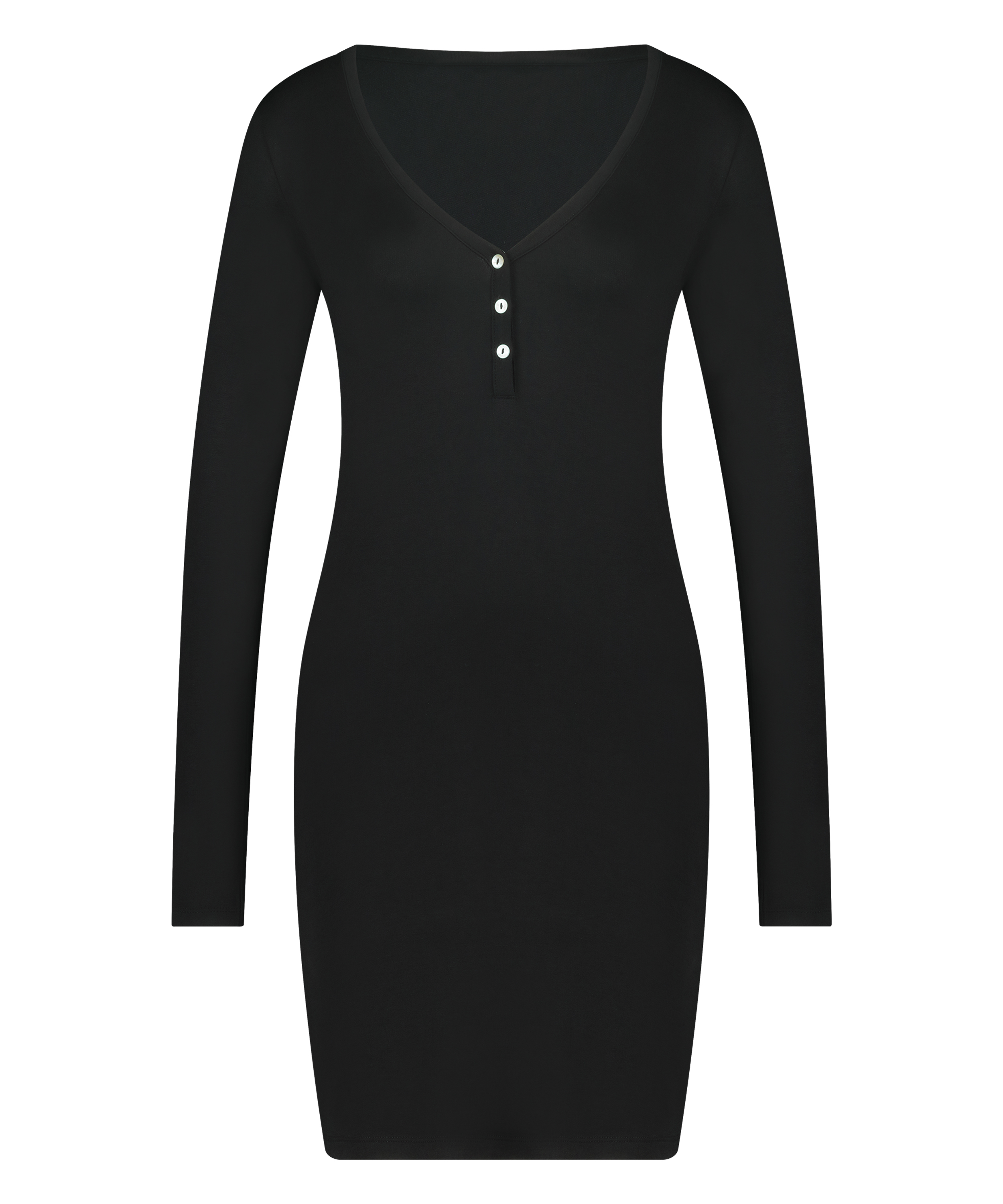 Nachthemd Henley, Schwarz, main