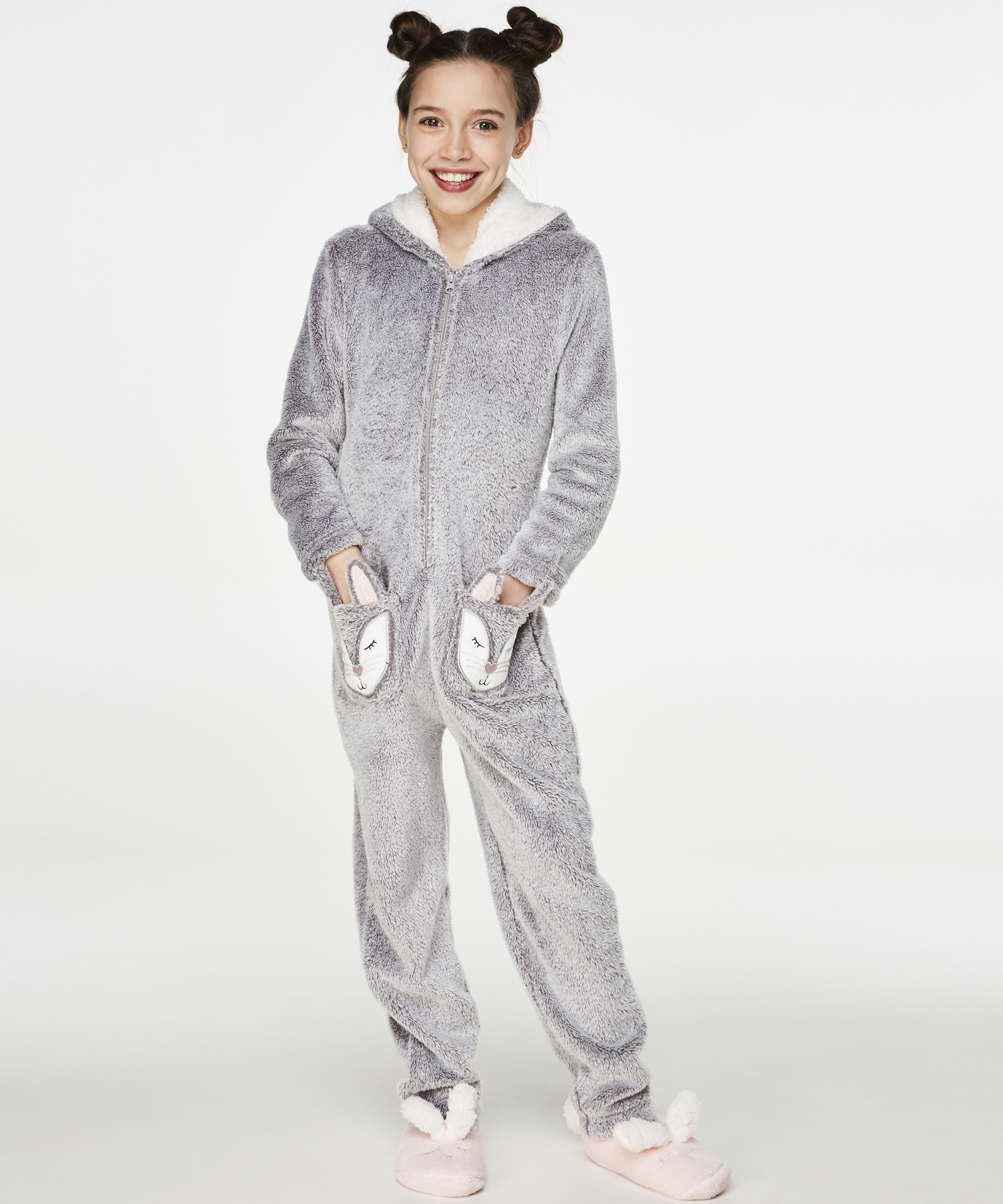 Onesie Teens Fleece, Grau, main