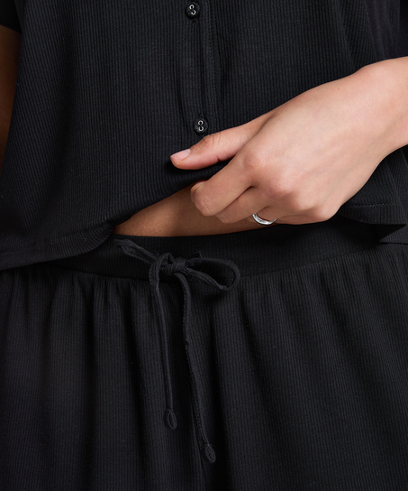 Essential-Shorts aus Ripp-Jersey, Schwarz